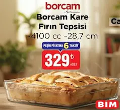 PAŞABAHÇE BORCAM KARE FIRIN TEPSİSİ 4100 CC fiyat ve kampanya bilgisi